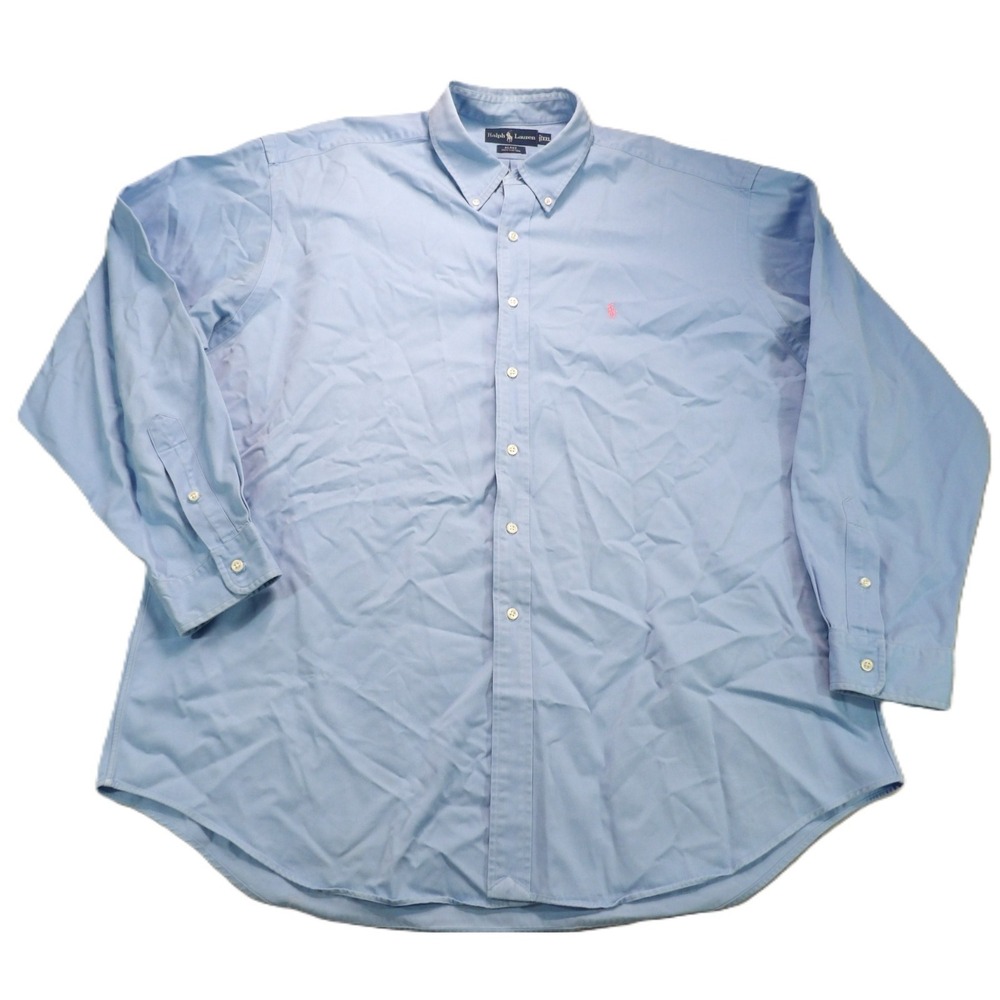 Ralph Lauren Blake Shirt Men XXL Blue Long Sleeve Button Down Cotton Classic Fit